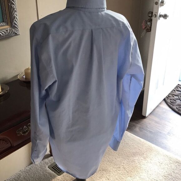 Chaps Mens Dress Shirt Extra Large Blue - Picture 5 of 9